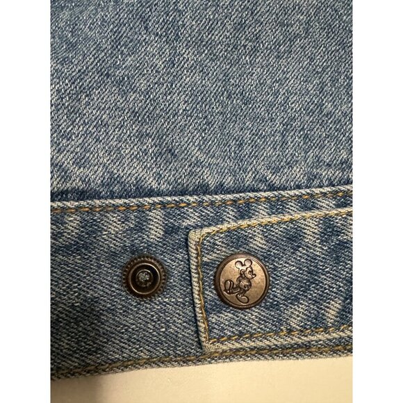 VTG Disney Mickey Denim Vest Mens M 90s Y2K Flannel Travel Outdoor Reversible - Picture 7 of 10